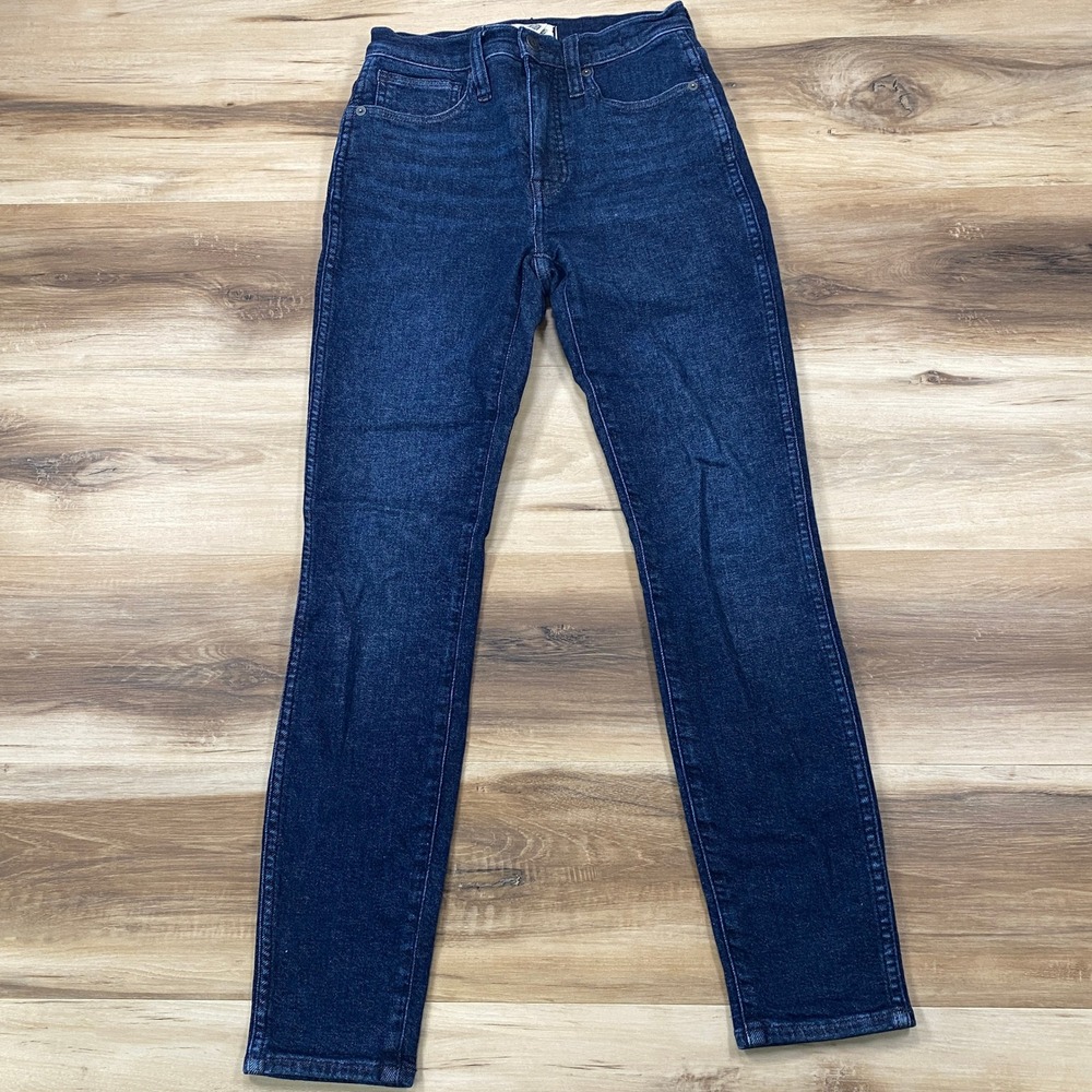 Madewell Skinny Jeans Womens 24 High Rise Denim Stretch Minimalist Indigo Blue